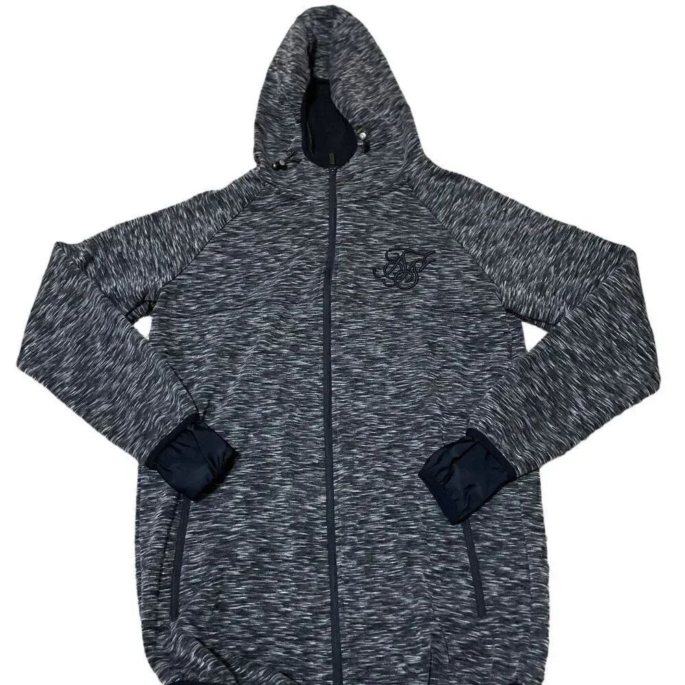SikSilk Apex Zip Track Top Full Zip Hooded Track Jacket Men's Sz M Elastic Waist
